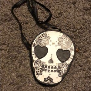 Sugar skull crossbody purse